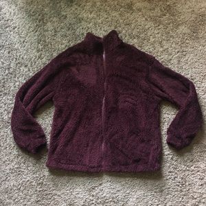 SHEIN Zip Up Drop Shoulder Teddy Jacket